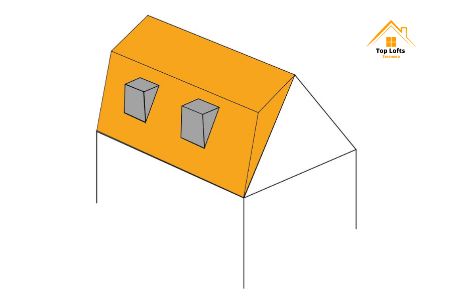 Diagram of Mansard loft Conversion for Top Lofts Swansea