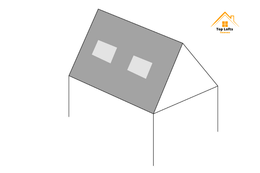 Diagram for dormer loft conversion for Top Lofts Swansea